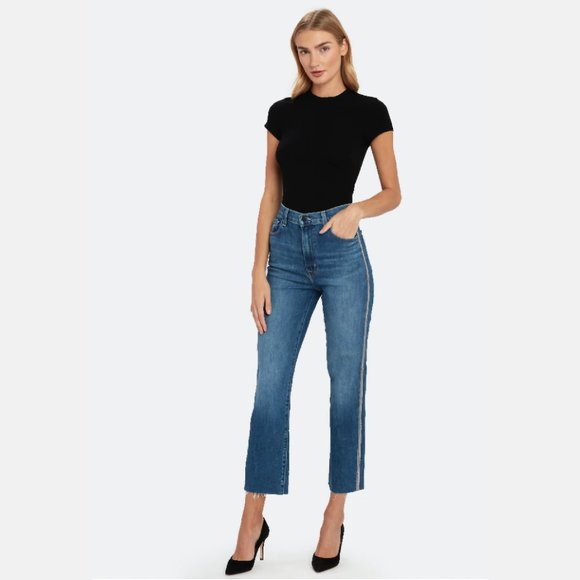 J Brand Jules High-Rise Ankle Straight Leg Embellished Urbanite Denim Jeans - Picture 13 of 15